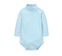 CuteOn bébé Garçons Filles Solide Couleur De base Col roulé Coton Bodysuit Top - Bleu clair 6 Mois