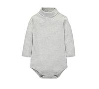 CuteOn bébé Garçons Filles Solide Couleur De base Col roulé Coton Bodysuit Top - Gris 24 Mois