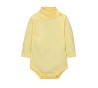 CuteOn bébé Garçons Filles Solide Couleur De base Col roulé Coton Bodysuit Top - Jaune clair 6 Mois