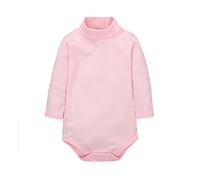 CuteOn bébé Garçons Filles Solide Couleur De base Col roulé Coton Bodysuit Top - Pink 12 Mois
