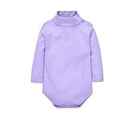 CuteOn bébé Garçons Filles Solide Couleur De base Col roulé Coton Bodysuit Top - Violet clair 24 Mois