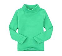 CuteOn Children's Enfants Col Haut Manches Longues Coton T-Shirt Tops Tee Shirt Vert 6 Années