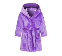 CuteOn Garçon Fille Robe de Chambre à Capuche en Flanelle Douce Robe de Nuit Décontractée pour Enfants 9-10Y