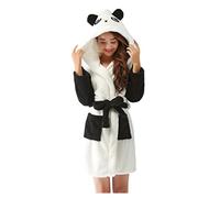 CuteOn Unisexe Couple Aux Femmes Pour des Hommes Dessin Animé Animal Molleton Hooded Chaud Robe de chambre Peignoir Housecoat Cosplay Panda Medium