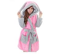 CuteOn Unisexe Couple Aux Femmes Pour des Hommes Dessin Animé Animal Molleton Hooded Chaud Robe de chambre Peignoir Housecoat Cosplay Lapin Medium