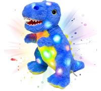 Cuteoy Dinosaure lumineux à DEL bleu en peluche pour anniversaire, Noël, T-Rex en peluche, cadeau pour enfants, tout-petits, filles, 31,8 cm