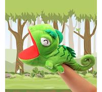 Cuteoy Marionnette en peluche caméléon - Jouet en peluche avec bouche mobile - Jeu de rôle créatif - Raconter des histoires - Cadeaux pour enfants en bas âge - Anniversaire de Noël