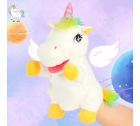 Cuteoy Marionnette licorne en peluche, jouet avec bouche mobile, jeu de rôle créatif, raconter des histoires, jouets en peluche, cadeaux pour enfants, tout-petits, anniversaire, Noël