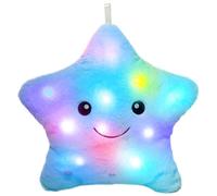 Cuteoy Peluche Étoile Musicale Lumineuse - Veilleuse Douce avec Volume Ajustable, Coussin Doudou Cadeau pour Enfants Filles, Garçons, Anniversaire, Bleu, 33 cm