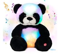 Cuteoy Peluche musicale panda avec lumière LED - Veilleuse lumineuse pour s'endormir - Chante berceuses - Cadeau pour enfants, filles et garçons - 25 cm / 10in
