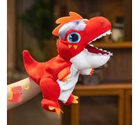 Cuteoy - Peluche rouge T-Rex avec bouche mobile ouverte jeu de rôle raconter des histoires dinosaures jouets en peluche cadeaux pour les tout-petits anniversaire Noël
