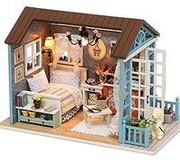 CUTEROOM Bricolage en Bois Dollhouse Handcraft Miniature Kit-Chambre à Coucher modèle et Meubles montrent des Photos et l'enseignement en Anglais