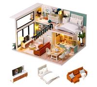 CUTEROOM DIY Maison De Poupée Miniature, Maison Miniature a Construire, Kit de Construction en Bois avec Meubles, Musique et LED (DIY, idée Cadeau)