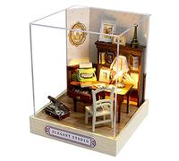 CUTEROOM DIY Mini Dollhouse Wooden Furniture Kit, Maison Petite Maison avec boîte à Musique pour Assembler Jouets Cadeaux d'anniversaire (Elegant Studio)