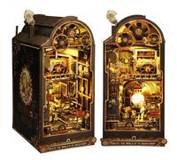 CUTEROOM Kit Book Nook, Maison Miniature à Monter soi-même, Maison de poupée Miniature, kit à Construire soi-même avec Boîte à Musique et lumière LED (Rythme mécanique)