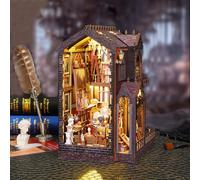 CUTEROOM Kit de bricolage Book Nook - Maison de poupée 3D en bois - Kit de bricolage miniature avec LED et boîte à musique - Cadeau pour les amateurs d'art et la décoration