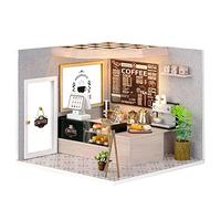 CUTEROOM Kit de maison de poupée miniature avec meubles et housse anti-poussière - Fait à la main - Cadeau pour adolescents et adultes