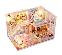 CUTEROOM Kit de Maison de Poupée Miniature en Bois DIY avec Meubles et Musique - Kit de Modélisation Complet pour Cadeau et Décoration (Flower Story)