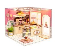 CUTEROOM Kit de Maison de Poupées en Bois à Faire Soi-Même en Miniature - Modèle de Chambre de Fille avec Tous Les Meubles(Happiness Ice Cream Shop)