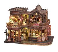 CUTEROOM - Kit de maison miniature à construire soi-même, kit de maison de poupée en bois avec kits de maison miniature magique LED pour femmes, cadeaux pour adultes pour Noël et anniversaire