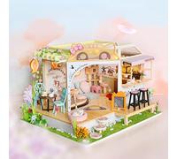 CUTEROOM Kit de maison miniature à faire soi-même - Jolie maison de chat, petite maison de poupée en bois, mini kits d'artisanat pour décoration de Noël, famille, amis