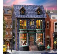 CUTEROOM Kit de maison miniature en bois avec housse anti-poussière, maison de poupée à faire soi-même, cadeau d'anniversaire (loisirs)