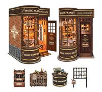 CUTEROOM Kit DIY Book Nook en Bois - Diorama Miniature avec Éclairage LED - Modèle à Construire Boutique de Baguettes Magiques avec Meubles - Cadeau Créatif pour Adultes