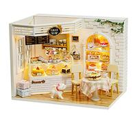 Cuteroom Kit in Miniatura Fatto a Mano da casa delle Bambole in Legno Fai-da-Te- Modello di Ragazza per Ragazze e Tutti i mobili