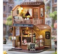 CUTEROOM Kits de maison miniature pour adultes, mini maison de poupée en bois, kits de bricolage pour chambre créative petite maison pour décoration - café