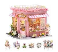 CUTEROOM Kits de maison miniature pour adultes, mini maison de poupée, kit de meubles en bois, kits de bricolage pour chambre créative petite maison pour décoration - magasin de fleurs colorées