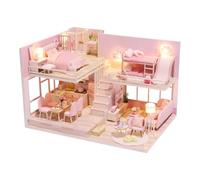 CUTEROOM Maison de Poupée Miniature à Monter Soi-Même avec Meubles et Musique - Kit de Construction en Bois pour Adultes (Rose Sweetheart)