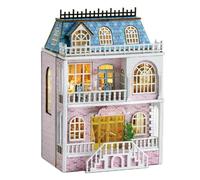 CUTEROOM Maison Miniature, Maison de poupée DIY en Bois Mini kit de Construction avec Meubles et lumière LED, Cadeau d'anniversaire pour Femmes et Filles (Romantic Castle)