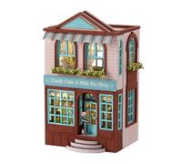 CUTEROOM Maison Miniature, Maison de poupée DIY en Bois Mini kit de Construction avec Meubles et lumière LED, Cadeau d'anniversaire pour Femmes et Filles (Candy Cake)