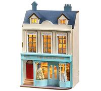 CUTEROOM Miniature Maison de Poupée Bois en Kit avec Mobilier et Lumière LED Modèle pour Les Filles Et Les Adolescents (Gift Shop)
