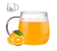 Cutes tasses en verre - tasse à café transparente 3D en verre borosilicate de 380 ml, tasse mignonne pour voyage, vie quotidienne, tasses de dessin animé portables pour le lieu de travail, Crane,