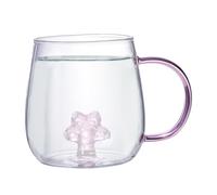 Cutes tasses en verre - tasse à café transparente 3D en verre borosilicate de 380 ml, tasse mignonne pour voyage, vie quotidienne, tasses de dessin animé portables pour le lieu de travail, Cat Paw