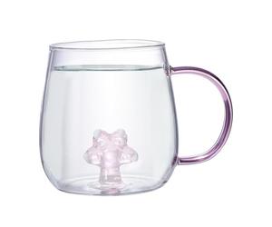 Cutes tasses en verre - tasse à café transparente 3D en verre borosilicate de 380 ml, tasse mignonne pour voyage, vie quotidienne, tasses de dessin animé portables pour le lieu de travail, Cat Paw