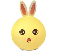 CuteSilic1AnimalNightLightTap & ClapActivatedLampesLEDLampwith7ColorChangingModes3000KWarmLight1200mAhBatteryforKidsbedroomNursery (Jaune) (B)