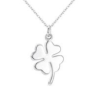 Cutesmile Collier avec pendentif trèfle à quatre feuilles porte-bonheur en argent sterling 925, 45,7 cm