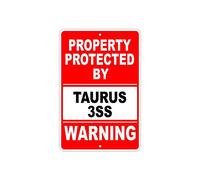 cutespree Panneau d'avertissement en aluminium Property Protected by Taurus 3SS Gun Gun Revolver 20,3 x 30,5 cm