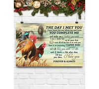 cutespree Plaque en métal avec inscription « The Day I Met You I Have Found The One Whom My Soul Loves You Complete Me » - Décoration murale de motivation - Décoration de chambre - Garage/bar/maison