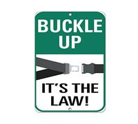 cutespree Plaque verticale en métal - Plusieurs tailles - Inscription « Buckle up It's The Law! » - Décoration murale en étain - 76,2 x 50,8 cm