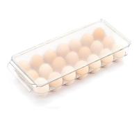 cutesun Porte-œufs pour réfrigérateur, organisateur d'œufs pour réfrigérateur, plateau à œufs pour réfrigérateur avec couvercle, récipient en plastique pour bacs de réfrigérateur peut contenir 21 œufs