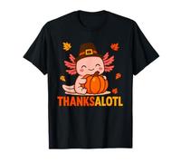 CuteThanksalotl Axolotl Thanksgiving Day Pumpkin Autumn Fall T-Shirt