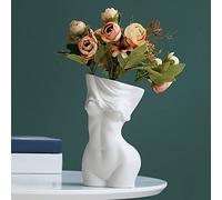 Cutfouwe Blanche Céramique Humain Corps Pampas Herbe Vase Fait Main Vase Personnalisé Féminin Corps Vase Gros Fesses Plante Pot Pot Vase Vase Femme Planter Pot Décoratif Art Sculpture,White Vase