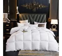 Cutfouwe Couette en duvet 650 plumes d'oie pour toutes les saisons, légère, douce et extra moelleuse, blanche, 220 x 240 cm, 4 kg