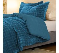 Cutfouwe Couette en Flanelle Douce Bubble, Couverture d'hiver Ultra-Douce 3D, Imitation Fourrure, Couverture Moelleuse pour lit et canapé, Couverture Confortable,Blau,200x220cm