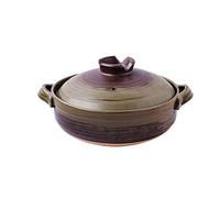 Cutfouwe Donabe Japonais Casserole Casserole résistant à la Chaleur Casserole en céramique avec Coiffe d'argile Casserole Casserole Casserole Pot d'argile Sale Stev Sauce Sauce Santé,A,2.2L