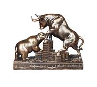 Cutfouwe Figurines de Taureau et d'ours Figurine décorative pour Bureau et Salon, pour Les Amateurs de finances et Les passionnés de Bourse,Bronze