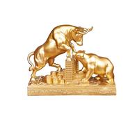 Cutfouwe Figurines de Taureau et d'ours Figurine décorative pour Bureau et Salon, pour Les Amateurs de finances et Les passionnés de Bourse,d'or